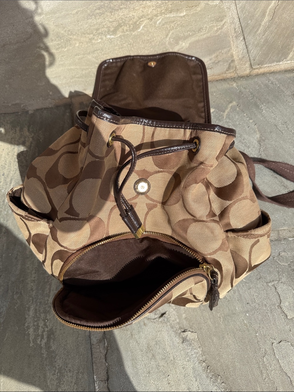 Vintage Coach Signature C Canvas Backpack - Picture 5 of 7